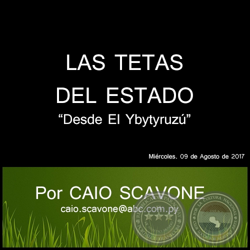 LAS TETAS DEL ESTADO - Desde El Ybytyruzú - Por CAIO SCAVONE - Miércoles. 09 de Agosto de 2017